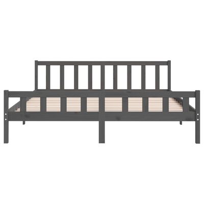 vidaXL Bedframe massief hout grijs 160x200 cm