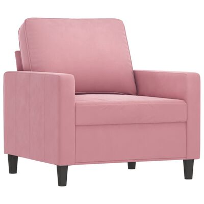 vidaXL Fauteuil met voetenbank 60 cm fluweel roze