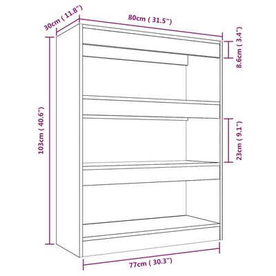 vidaXL Boekenkast/kamerscherm 80x30x103 cm spaanplaat wit