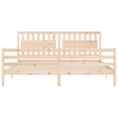 vidaXL Bedframe met hoofdbord massief hout 200x200 cm