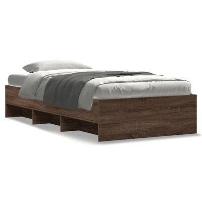 vidaXL Bedframe zonder matras bewerkt hout bruin eikenkleur 75x190 cm