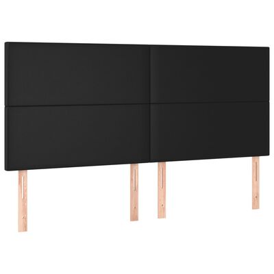 vidaXL Hoofdbord LED 180x5x118/128 cm kunstleer zwart