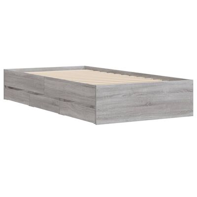 vidaXL Bedframe met lades bewerkt hout grijs sonoma eiken 90x190 cm