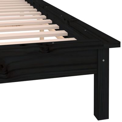 vidaXL Bedframe LED massief hout zwart 120x190 cm