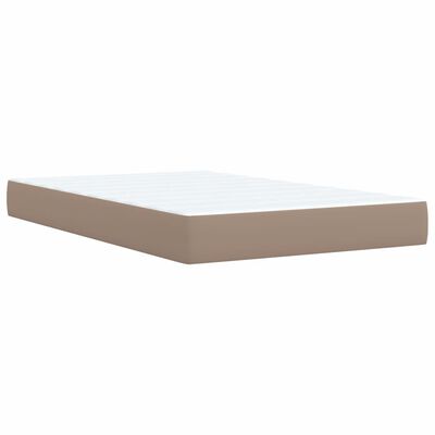 vidaXL Boxspring met matras kunstleer cappuccinokleurig 120x200 cm