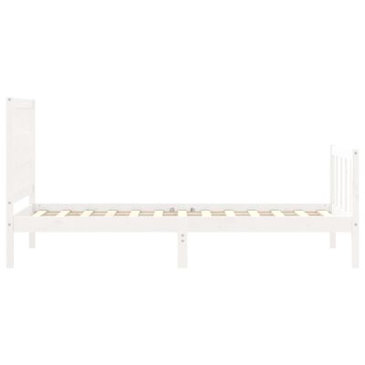 vidaXL Bedframe met hoofdbord massief hout wit