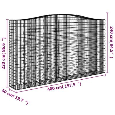 vidaXL Schanskorven 6 st gewelfd 400x50x220/240 cm ijzer