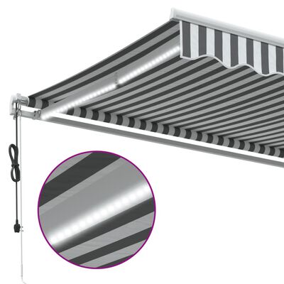 vidaXL Luifel automatisch uittrekbaar LED 600x350 cm antraciet en wit