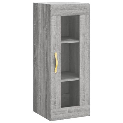 vidaXL Hoge kast 34,5x34x180 cm bewerkt hout grijs sonoma eikenkleurig