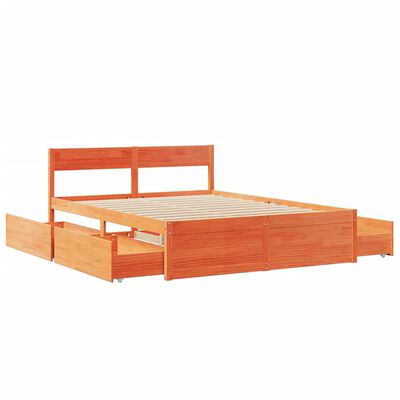 vidaXL Bedframe zonder matras massief grenenhout wasbruin 160x200 cm