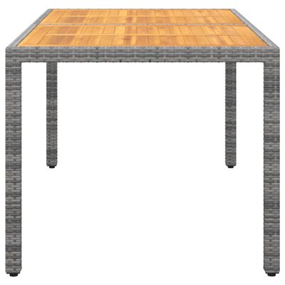 vidaXL Tuintafel 150x90x75 cm acaciahout en poly rattan grijs