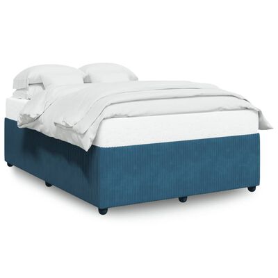 vidaXL Bedframe fluweel blauw 140x190 cm