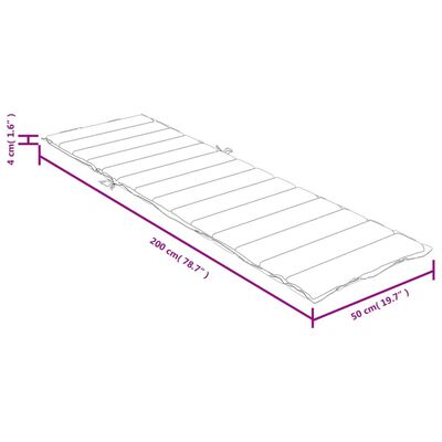 vidaXL Ligbedkussen 200x50x4 cm stof gemêleerd rood