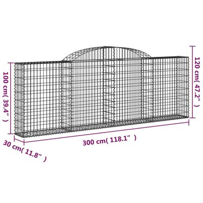 vidaXL Schanskorven 13 st gewelfd 300x30x100/120 cm ijzer