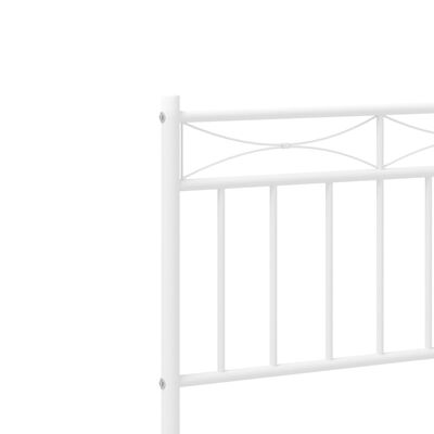 vidaXL Bedframe met hoofdbord metaal wit 150x200 cm