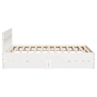 vidaXL Bedframe zonder matras massief grenenhout wit 180x200 cm