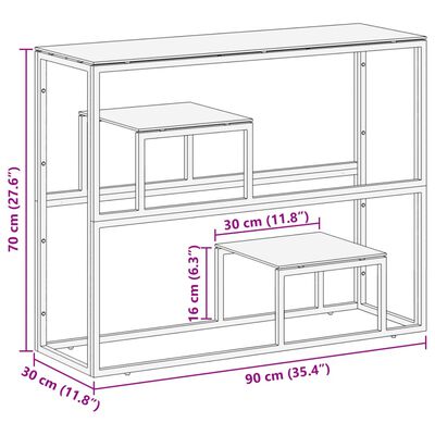 vidaXL Wandtafel roestvrijstaal en gehard glas goudkleurig