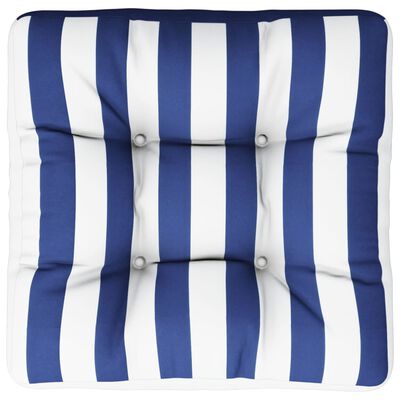 vidaXL Palletkussen gestreept 58x58x10 cm oxford stof blauw en wit