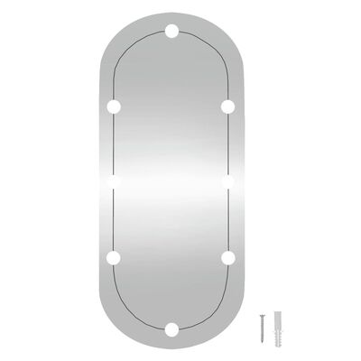 vidaXL Wandspiegel met LED's ovaal 45x100 cm glas