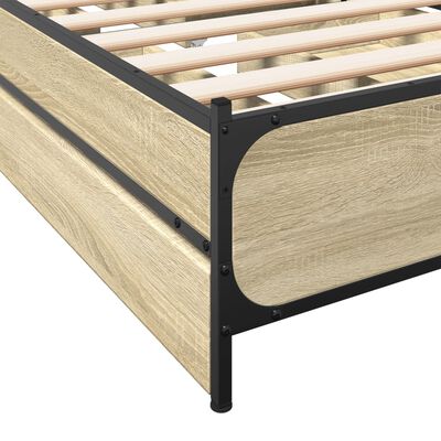 vidaXL Bedframe met lades bewerkt hout sonoma eikenkleurig 100x200 cm