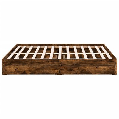 vidaXL Bedframe met lades bewerkt hout gerookt eikenkleurig 180x200 cm