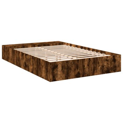 vidaXL Bedframe bewerkt hout gerookt eikenkleurig 150x200 cm