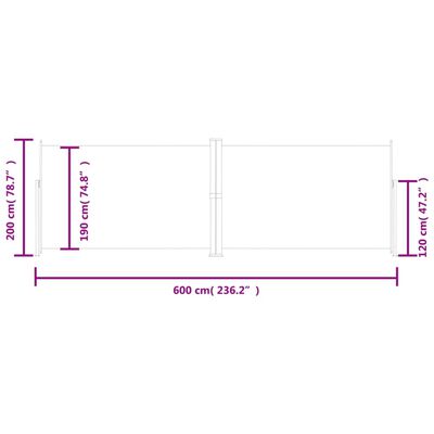 vidaXL Windscherm uittrekbaar 200x600 cm rood