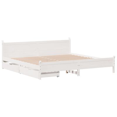 vidaXL Bedframe zonder matras massief grenenhout wit 180x200 cm