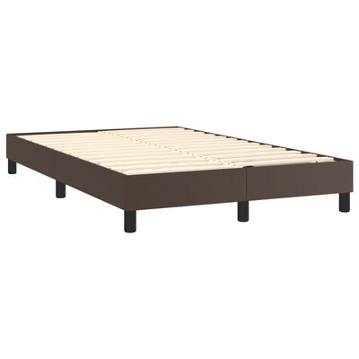 vidaXL Boxspring met matras en LED kunstleer bruin 120x200 cm