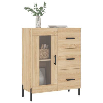 vidaXL Dressoir 69,5x34x90 cm bewerkt hout sonoma eikenkleurig