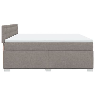 vidaXL Boxspring met matras stof taupe 200x200 cm