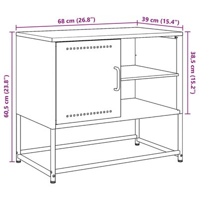 vidaXL Tv-meubel 68x39x60,5 cm staal mosterdgeel