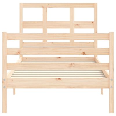 vidaXL Bedframe met hoofdbord massief hout