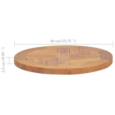 vidaXL Tafelblad rond 2,5 cm 40 cm massief teakhout