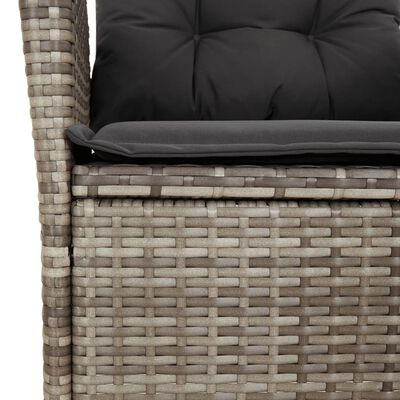 vidaXL 9-delige Tuinset met kussens poly rattan grijs