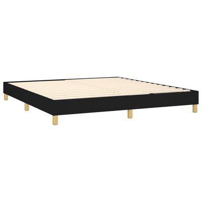 vidaXL Boxspring met matras stof zwart 180x200 cm