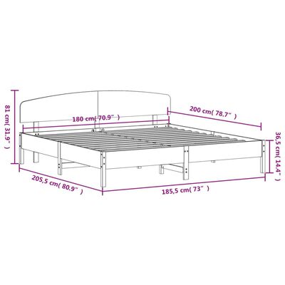 vidaXL Bedframe zonder matras massief grenenhout 180x200 cm