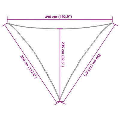 vidaXL Zonnezeil 3,5x3,5x4,9 m 100% polyester oxford lichtgrijs