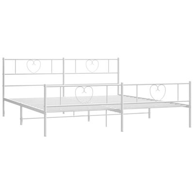 vidaXL Bedframe met hoofd- en voeteneinde metaal wit 200x200 cm