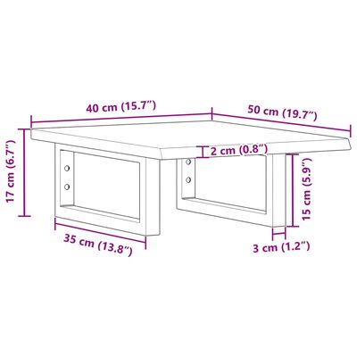 vidaXL Badkamer wandschap staal en massief eikenhout