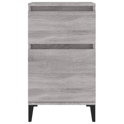 vidaXL Nachtkastjes 2 st 40x35x70 cm bewerkt hout grijs sonoma eiken