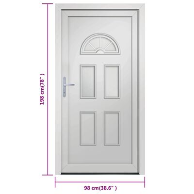 vidaXL Voordeur 98x198 cm PVC wit