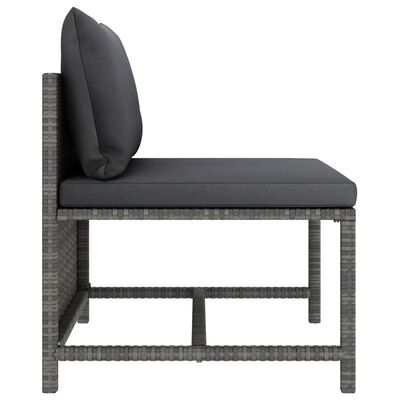 vidaXL 7-delige Loungeset met kussens poly rattan grijs