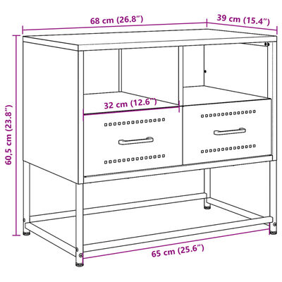 vidaXL Tv-meubel 68x39x60,5 cm staal roze