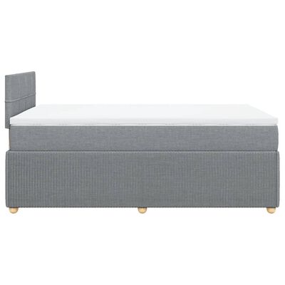 vidaXL Boxspring met matras stof lichtgrijs 120x190 cm