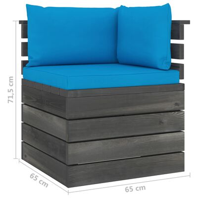 vidaXL 7-delige Loungeset met kussens pallet massief grenenhout