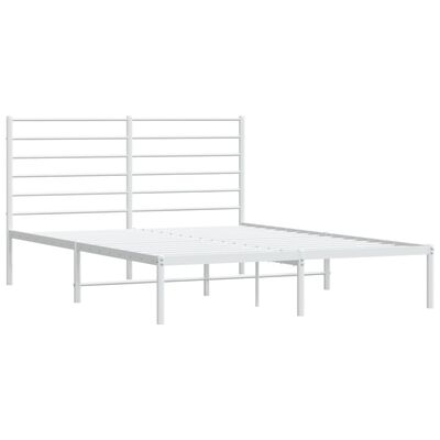 vidaXL Bedframe met hoofdbord metaal wit 120x190 cm