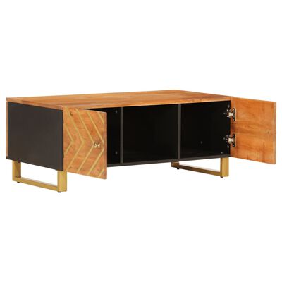 vidaXL Salontafel 100x54x40 cm massief mangohout bruin en zwart