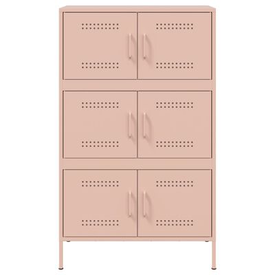 vidaXL Hoge kast 68x39x113 cm staal roze