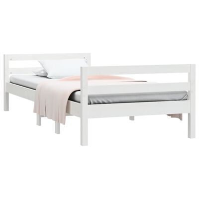 vidaXL Bedframe zonder matras massief grenenhout wit 90x200 cm